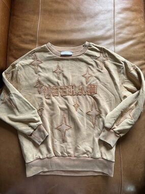Blue b. Embroidered Yeehaw Star Crewneck Sweatshirt - Tan
